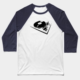 Turntable With Vinyl Record Illustration Baseball T-Shirt